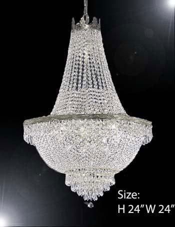 Swarovski Crystal Trimmed Chandelier Empire Chandelier Lighting H24" X W24" - A500-C3/Silver/870/9Sw