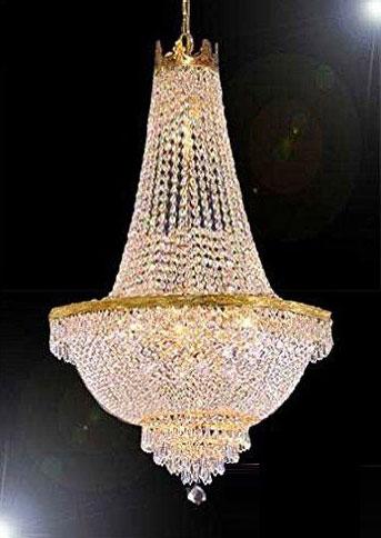 French Empire Crystal Chandelier Lighting -Great for the Dining Room, Foyer, Entry Way, Living Room H50" X W24" - A500-C7/CG/870/9