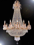 Set of 2-1 French Empire Gold Crystal Chandelier Lighting W 25" H52" 12 Lights and 1 French Empire Gold Crystal Chandelier Lighting 25 x 32, 12 Lights - A500-1EA C7/1280/8+4 + 1EA 1280/8+4