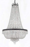 Swarovski Crystal Trimmed French Empire Chandelier H50" X W24" with Dark Antique Finish! Good for Dining Room, Foyer, Entryway, Family Room and More - A500-C7/CB/870/9SW