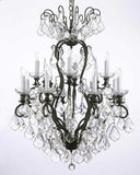 Set of 3-2 Wrought Iron Wall Sconce Crystal Lighting W 11.5" H 14" D 17" and 1 Wrought Iron Crystal Chandelier Lighting H30 x W28 - 2EA A500-3/556 + 1EA A500-556/12