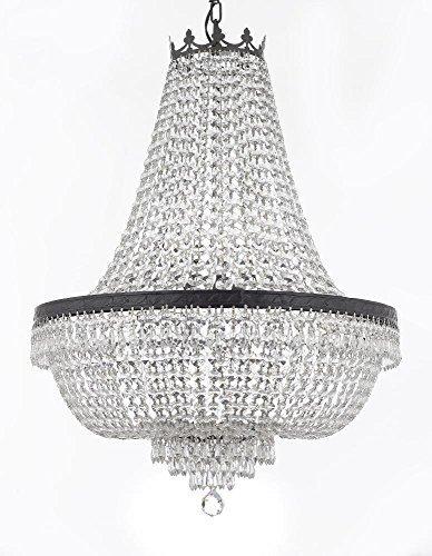 French Empire Crystal Chandelier Chandeliers Lighting H36" X W30" With Dark Antique Finish! Good for Dining Room, Foyer, Entryway, Family Room and More! - A500-CB/870/14