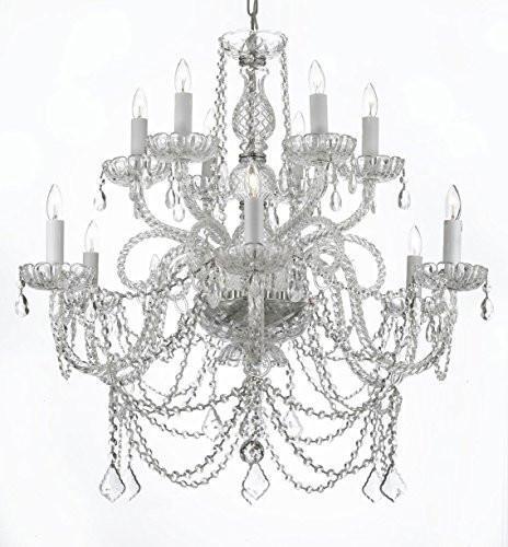 Murano Venetian Style All-Crystal Chandelier - A500-Silver/4/385/6+6