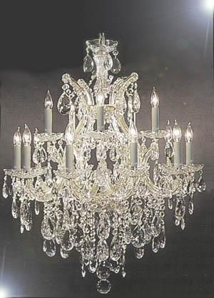 Chandelier Lighting Crystal Chandeliers H30 "X W28" - A500-Silver/21532/12+1