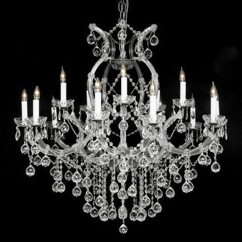 New Crystal Chandelier 37X38 W/Crystal Balls - A500-Silver/Balls//21510/15+1
