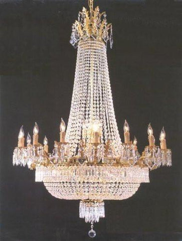 Swarovski Crystal Trimmed Chandelier French Empire Crystal Chandelier Lighting H90" X W60" 36 Lights - A500-1280/24+12 Sw