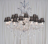 Swarovski Crystal Trimmed Chandelier Maria Theresa Chandelier Crystal Chandeliers Lighting H52" X W46" With Black Shades - A500-Blackshades/Silver/52/2Mt/24+1 Sw