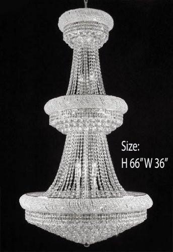 French Empire Crystal Chandelier H66" X W36" - A500-Silver/541/32