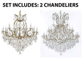 Set of 2-1 Maria Theresa Crystal Lighting Chandeliers Lights Fixture Ceiling Lamp H38" X W37" and 1 Large Foyer/Entryway Maria Theresa Empress Crystal (Tm) Chandeliers Lighting! H 60" W 52" - 1/21510/15+1 + B12/2756/36+1 A500-