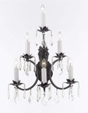 Swarovski Crystal Trimmed Wrought Iron 3 Tier Wall Sconce! W16 x H24 - A500-6/3034SW