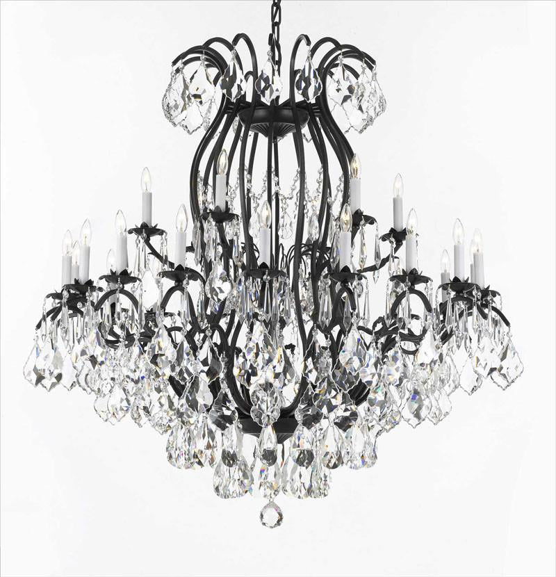 Wrought Iron Chandelier Crystal Chandeliers Lighting Empress Crystal (Tm) H46" W46" - A500-3034/18+6