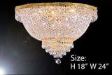 Swarovski Crystal Trimmed Chandelier French Empire Crystal Semi Flush Basket Chandelier H18" X W24" - A500-Flush/Cg/870/9Sw