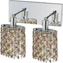 C121-1382W-O-E-GT/RC By Elegant Lighting Mini Collection 2 Lights Wall Sconce Chrome Finish