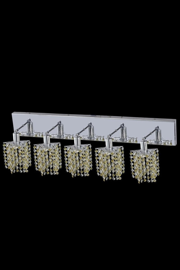 C121-1385W-O-P-LP/RC By Elegant Lighting Mini Collection 5 Light Wall Sconces Chrome Finish