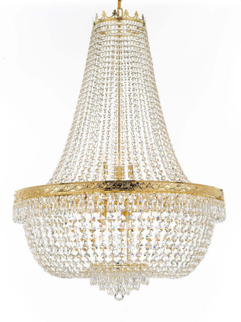 Nail Salon French Empire Crystal Chandelier Chandeliers Lighting - Great for the Dining Room, Foyer, Entryway, Family Room, Bedroom, Living Room and More! H 50" W 36", 25 Lights - A500-H50/CG/4199/25