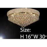 Swarovski Crystal Trimmed Chandelier French Empire Crystal Flush Chandelier Lighting H16" X W30" - A500-Flush/541/24 Sw