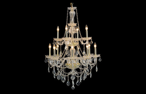 C121-7890D28G/RC - Regency Lighting: Giselle 12 light Gold Chandelier Clear Royal Cut Crystal